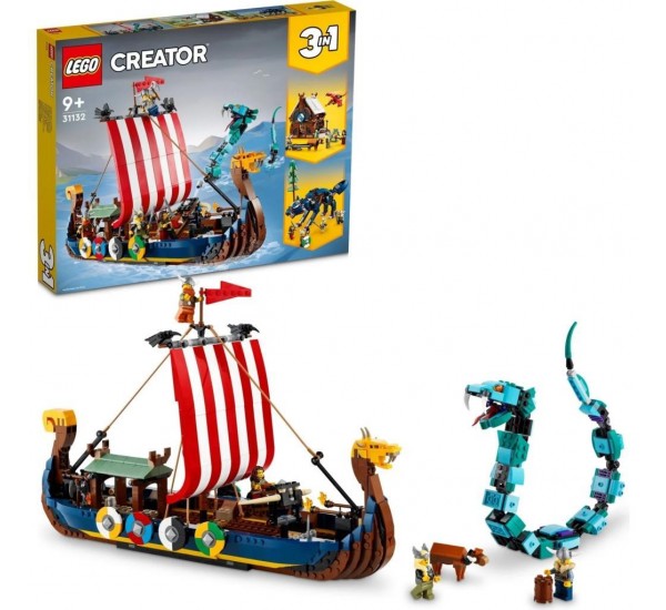 LEGO Creator 3ü 1 Arada Viking Gemisi ve Midgard Yılanı 31132 (1192 Parça)